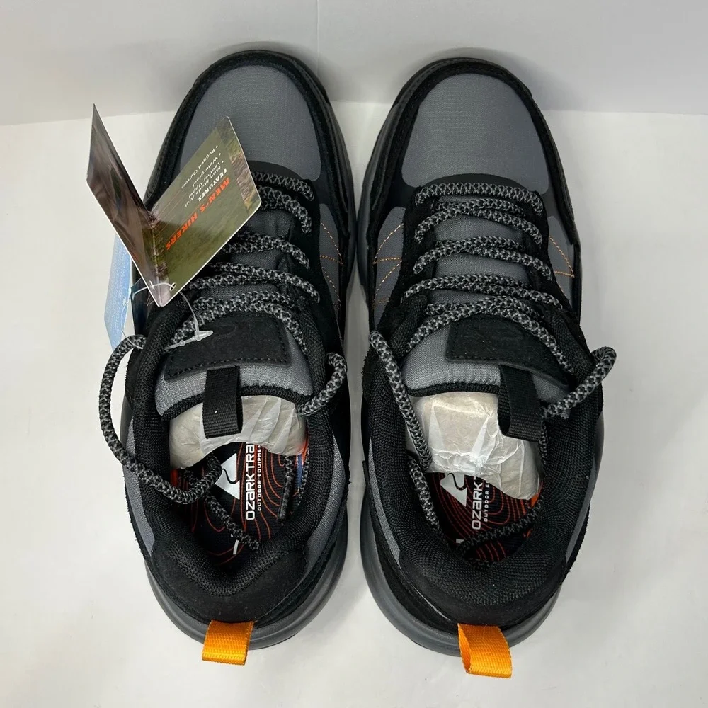 Ozark Trail Mens Hike Low Waterproof Hiking Shoes Black Grey Men's Size‎ 7 New